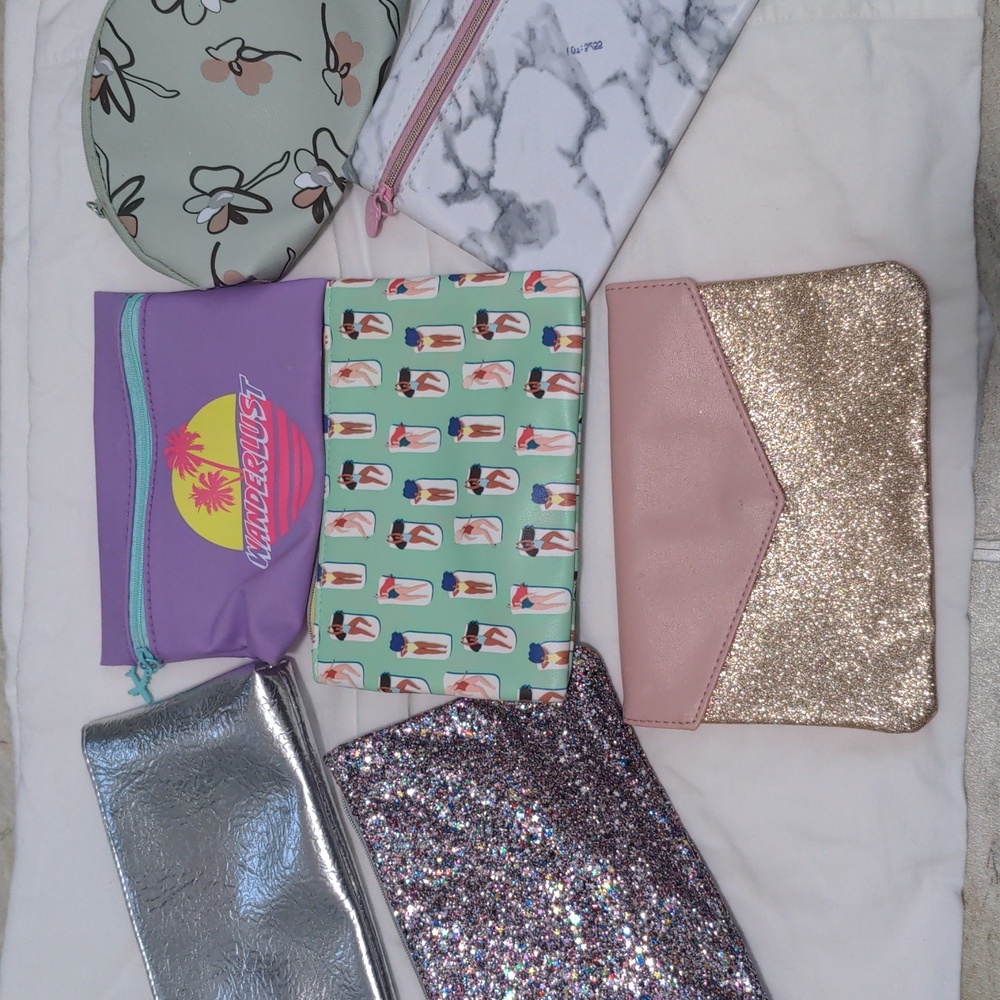 Ipsy Assorted Makeup Bags Set of 7